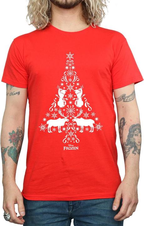 Actual product image Disney Mens Frozen Christmas Tree T-Shirt (S)