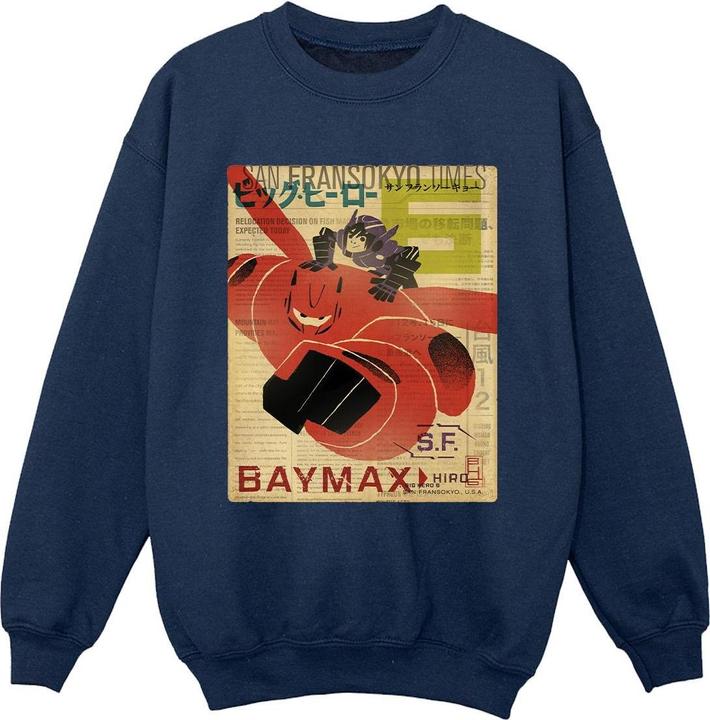 Disney Big Hero 6 Baymax Flying Baymax Newspaper Sweatshirt Jungen