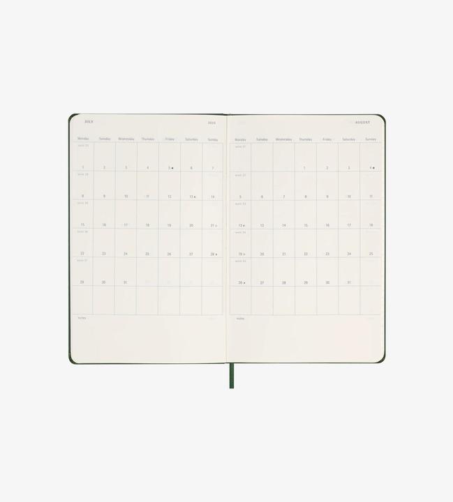 Actual product image Moleskine 12 Month Daily Calendar 2024, Large/A5, Myrtle Green (A5, Hardcover, English)