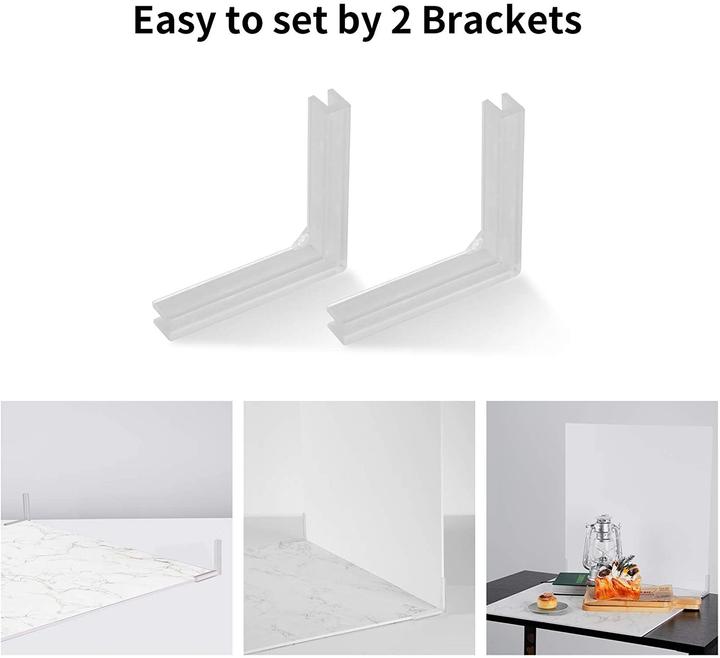 Produktbild HengMing Hintergrund Boards Kit, Flow Gold Weiss Marmor