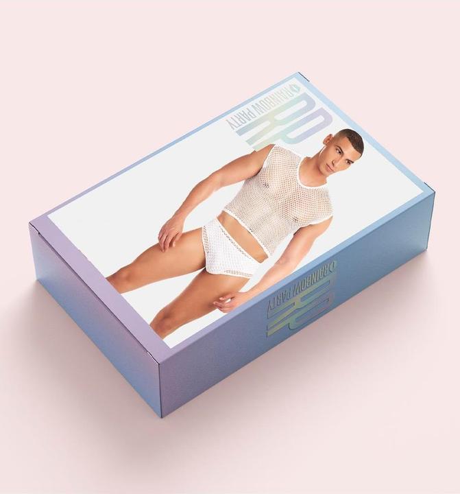 Actual product image René Rofé Rainbow Party White Lingerie Set, S/M (S/M)