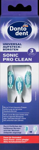 dm Dontodent Universal-Aufsteckbürsten Sonic Pro Clean (3 x)