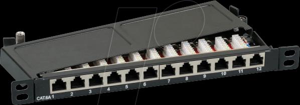 Image du produit EFB Elektronik EFB Mini-Panneau de brassage STP 12xRJ45 Cat.6A,10" 0.5UH,RAL9005 noir