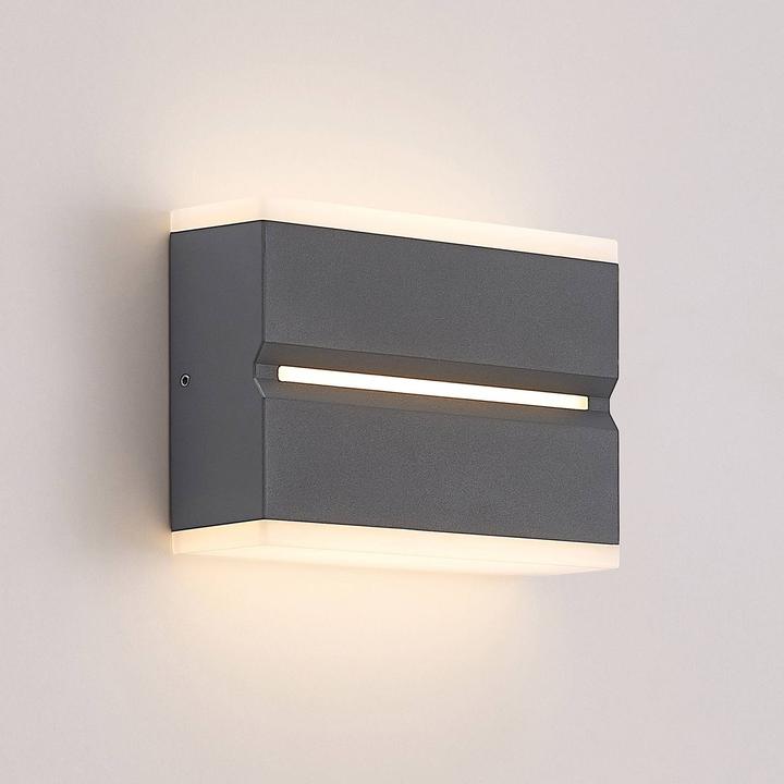 Produktbild Prios Itarion LED-Aussenwandlampe, Schirm opalweiss (670 lm, IP54)