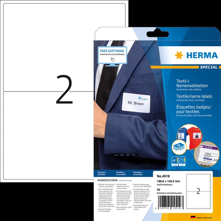Immagine prodotto HERMA Etichette rimovibili A4