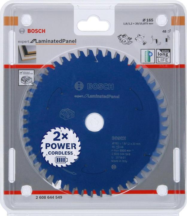 Actual product image Bosch Professional Zubehör Circular saw blade Expert for Laminated Panel, 165 x 1.8/1.2 x 20, 48 teeth