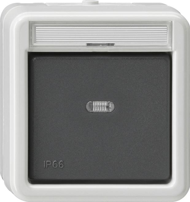 Actual product image Gira Rocker-Control OFF BSF WD AP Grey 011631