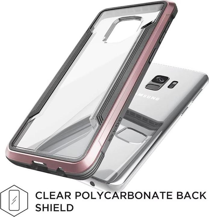 Produktbild Raptic Samsung Galaxy S9, /X-Doria Defense Shield Serie, Transparent mit Pinkem Rahmen (Samsung Galaxy S9)