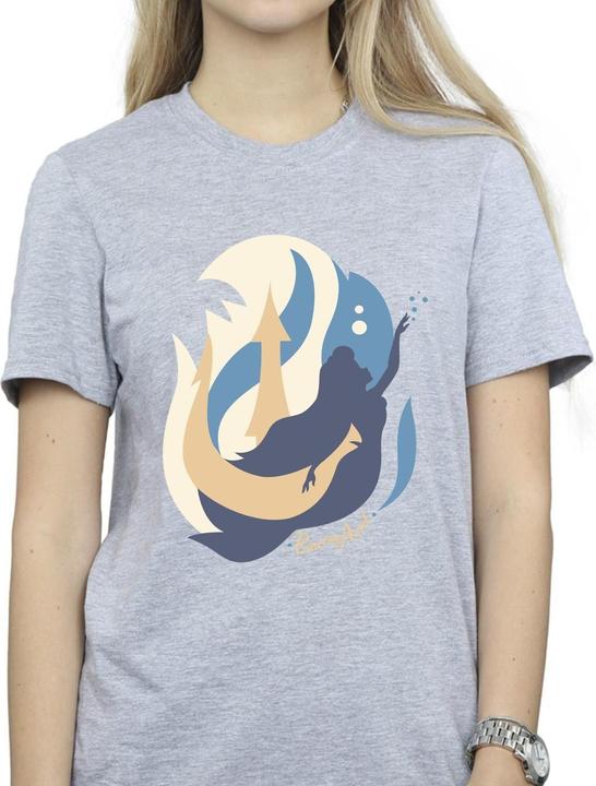 Immagine prodotto Disney The Little Mermaid Colour Silhouettes Maglietta Ampia Donna (S)