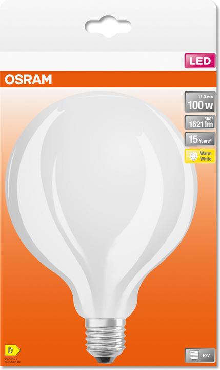 Actual product image Osram Star Classic Globe (E27, 11 W, 1521 lm, 1 x, D)