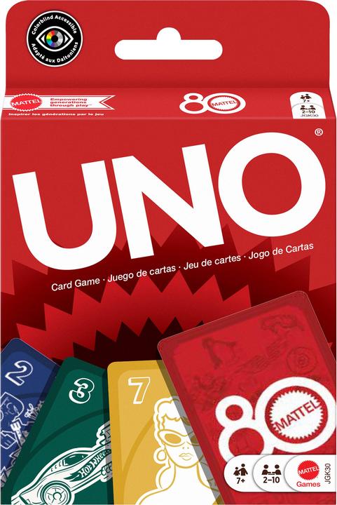 UNO Mattel 80th Anniversairy Ruby Red