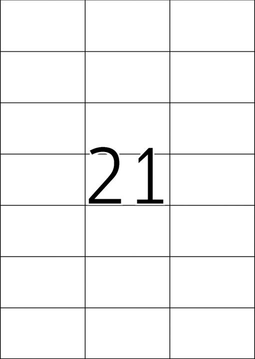 Nährwerte und Zutaten TopStick TOP STICK Universal-Etiketten, 70 x 42,3 mm, weiá, 100 Blatt