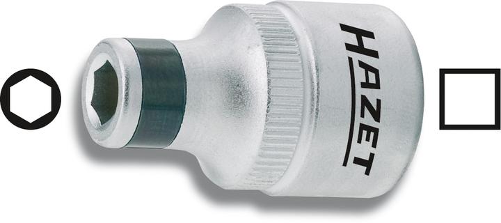 Actual product image HAZET Adapter 2250-1 ∙ Square, hollow 6.3 mm (1/4 inch) ∙ Hexagon, hollow 6.3 (1/4 inch)