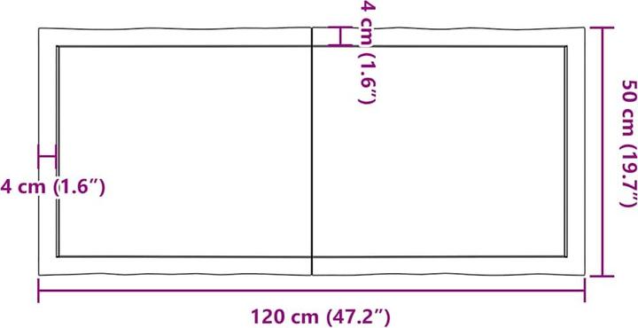 Actual product image VidaXL Aneta (120 x 50 x 4 cm)