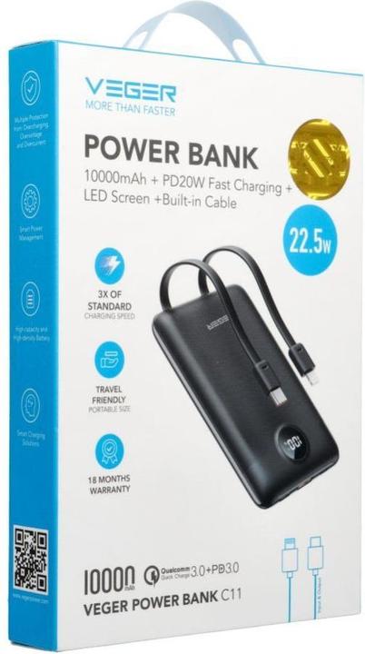 Produktbild Veger C11 (10000 mAh, 22.50 W, 38.50 Wh)