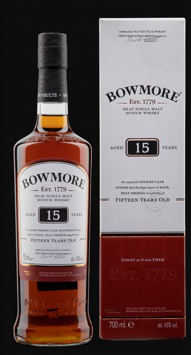 Bowmore 15 ans (Scotch Whisky, Single Malt, 1 x 70 cl)