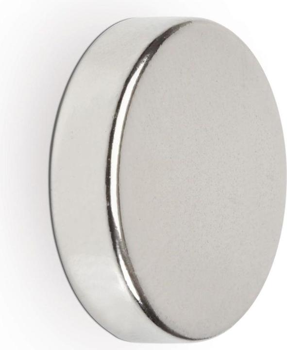 Image du produit Maul aimant disque néodyme, 20 mm, force d'adhérence : 6,2 kg, argent (4 x)