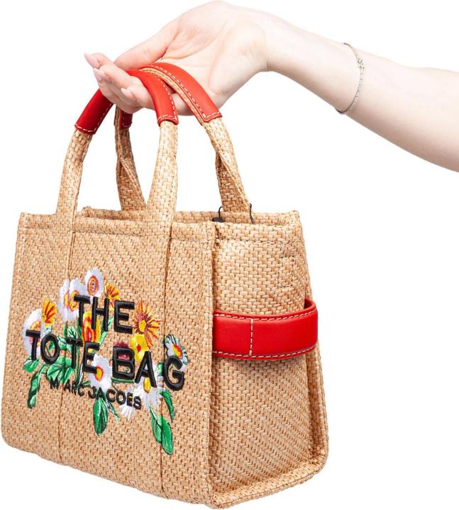 Actual product image Marc Jacobs the small tote bag in raffia with embroidery