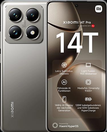 Produktbild Xiaomi 14T Pro EU (512 GB, Titan Gray, 6.67", Dual SIM, 50 Mpx, 5G)