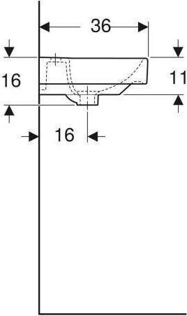 Image du produit Geberit Keramag / Lave-mains Smyle Square asymétrique 45 cm blanc 500222011 (360 mm, 450 mm)