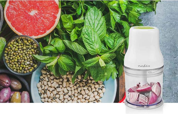 Actual product image Nedis KAMC100CWT Food Chopper 200 W 0.5 l Plastic 1-Speed Turbo Function White (500 ml, 200 W)