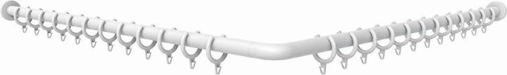 Actual product image Normbau Nylon Care shower curtain rail with curtain rings, 1200x1200mm, white