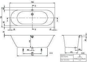 Image du produit Villeroy & Boch V&B baignoire encastrée OBERON 2.0 R-eck1700x750mm blanc (170 cm, 75 cm)