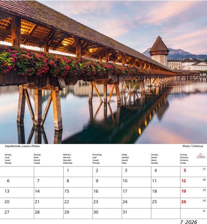 Actual product image Schweiz 21x24 2026 (21 x 24 cm, Hardcover, French, German, Italian)