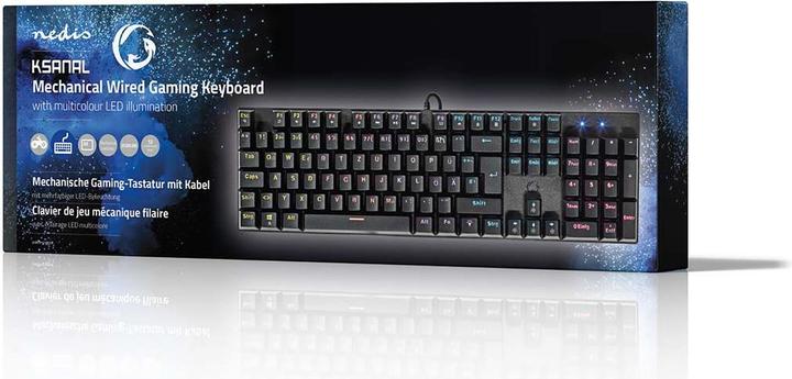 Actual product image Nedis Wired Gaming Keyboard USB Type-A Mechanical Keys LED German DE-Layout Powered by (DE, Cable)