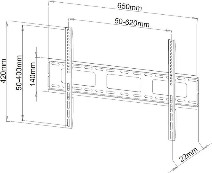 Immagine prodotto Techly Staffa da parete per TV LCD LED 40"-65", Ultra slim fix, nero, distanza dalla parete 22 (Muro, 65", 50 kg)