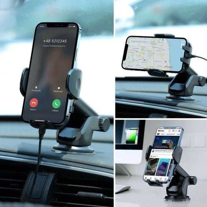 Image du produit Joyroom Porte-appareil mobile 360° avec coupelle d'aspiration pour pare-brise et interface entreprise - Noir