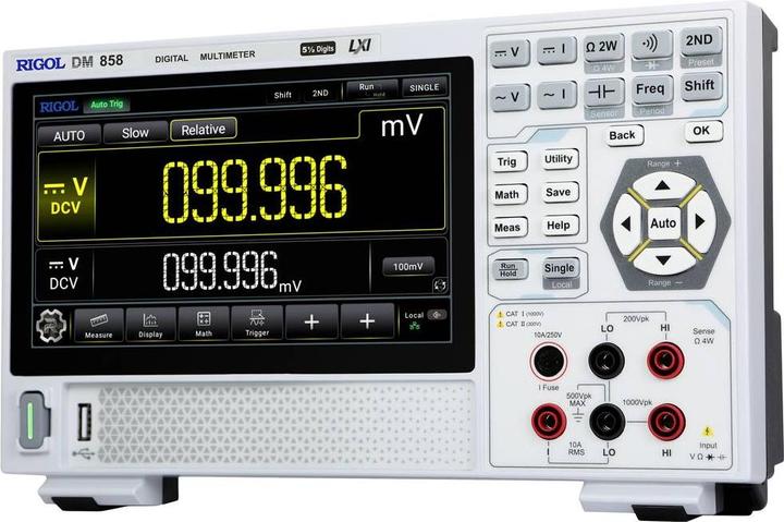 Actual product image Rigol DM858 Desktop multimeter digital CAT I 1000 V, CAT II 300V Display (counts): 500000 (CAT I 1000V, CAT II 300V)