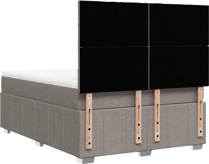 Image du produit VidaXL Lit Boxspring avec matelas Lit double Lit rembourré Taupe 140x200cm (140 x 200, 140 x 200)