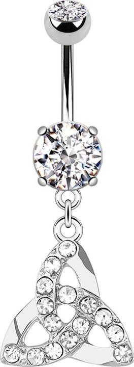 Immagine prodotto Star Piercing Banana d'argento con due sfere di cristallo ciondolo d'argento nodo celtico (Acciaio chirurgico 316L, Ottone)