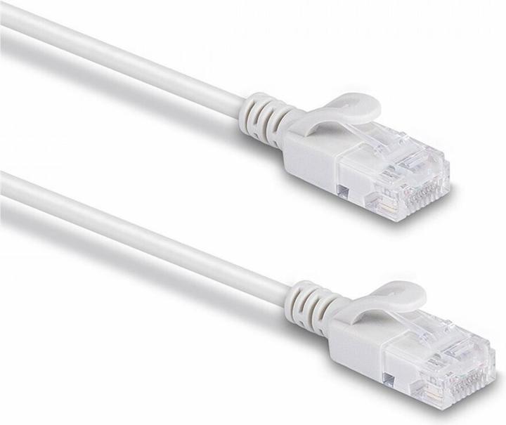 Actual product image Lindy 0.3m Cat.6A U/FTP Ultra Slim network cable, grey RJ45 plug, 500MHz, copper, 30AWG (U/FTP, CAT6a, 0.30 m)