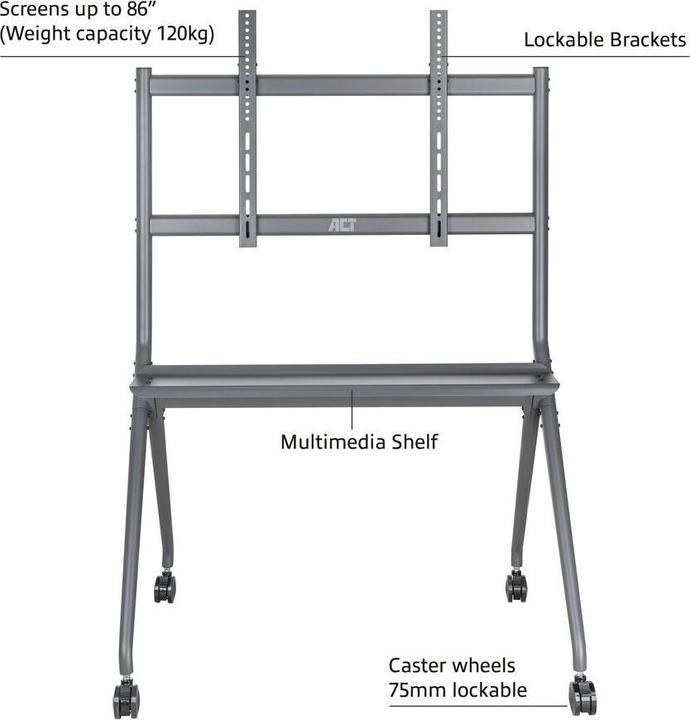 Actual product image Mobile TV/monitor floor stand, 50ö to 86ö, VESA (86", 120 kg)
