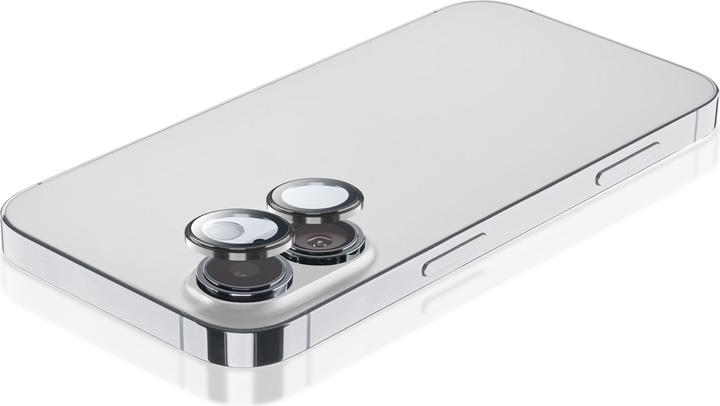 Actual product image Cellularline Camera Lens Ring - iPhone 16 / 16 Plus Tempered glass for camera protection (1 Piece, Apple iPhone 16 Plus, Apple iPhone 16)
