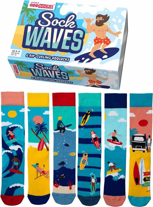 Image du produit United Oddsocks Hommes Chaussettes Waves 39-46 (Lot de 3, 39 - 46)