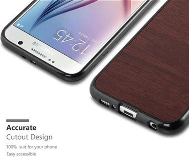 Actual product image Cadorabo TPU Wooden Cover (Samsung Galaxy S6)