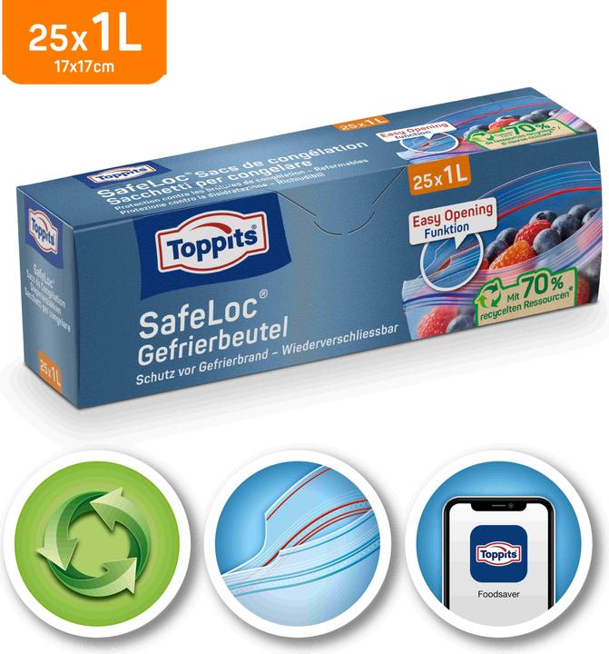 Immagine prodotto Toppits Sacchetto congelatore a doppia tenuta SafeLoc (25 x)