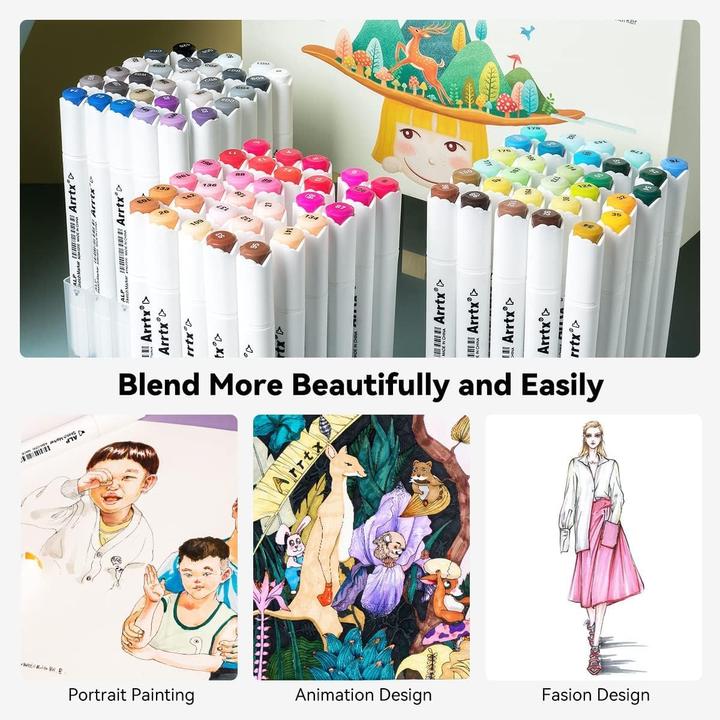 Actual product image Arrtx ALP-Serie - Permanent Marker Set mit Dual Tips (90 Stück) (Multicoloured, 90 x)