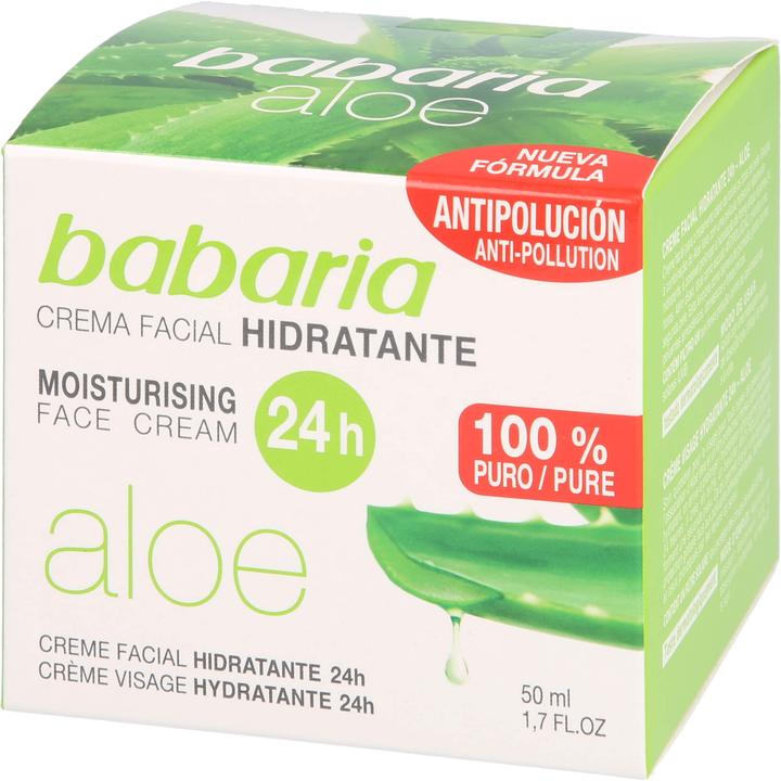 Immagine prodotto Babaria Crema viso idratante all'Aloe Vera 24 ore su 24 50ml (50 ml, Crema 24h)
