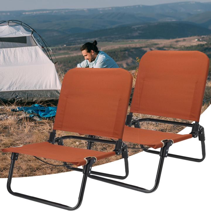 ProWorld 2er-Set Camping Klappstuhl, 60 x 47,5 x 66 cm, orange