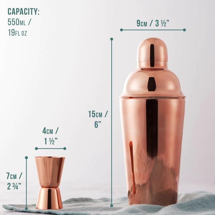 Produktbild Oak & Steel Cocktail 10er-Set Rosegold Edelstahl (Cocktail Set)