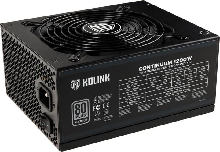 Image du produit Kolink Bloc d'alimentation modulaire Continuum 80 PLUS Platinum - 1200 Watt (1200 W)