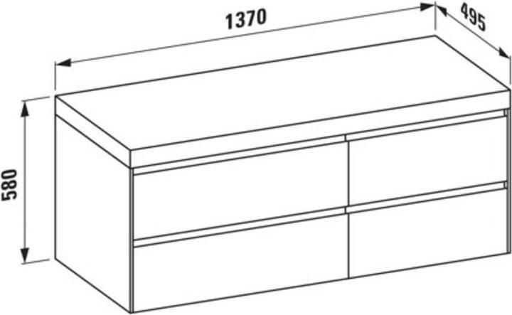 Actual product image Laufen Lani vanity top traffic gray incl. vanity unit, without cutout, large drawer left, 1370x495x5