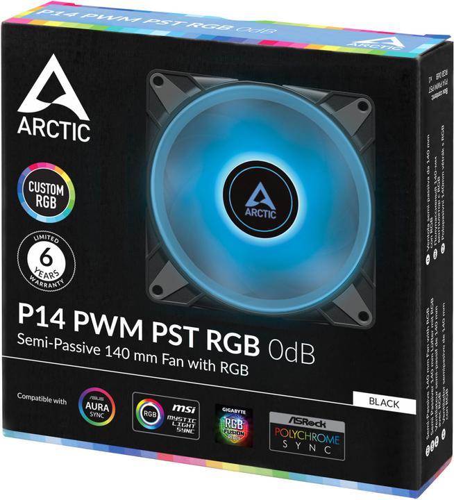 Actual product image Arctic Fan P14 PWM PST RGB 0dB (Black) (140 mm, 1 x)