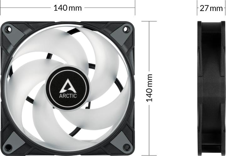 Actual product image Arctic P14 PWM PST RGB (140 mm, 3 x)