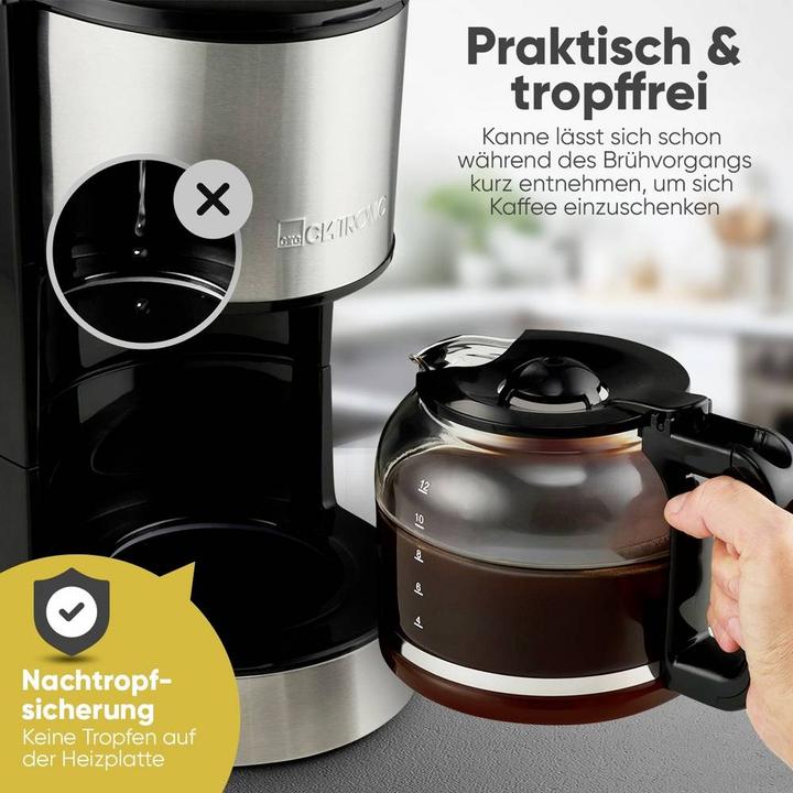 Produktbild Clatronic KA 3808 Kaffeemaschine Edelstahl Fassungsvermögen Tassen=12 Warmhalte (EU-Stecker)