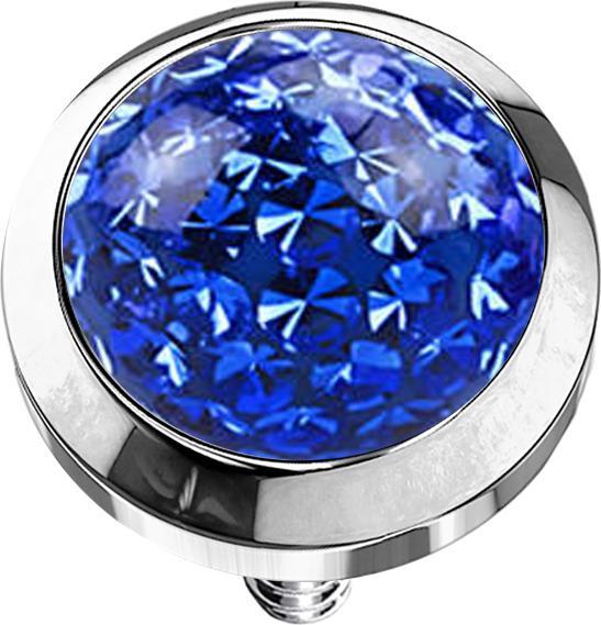 Produktbild Star Piercing Dermal Anchor Kristall Kuppel dunkelblau Epoxy Schutzschicht (ohne Messing, Chirurgenstahl 316L)